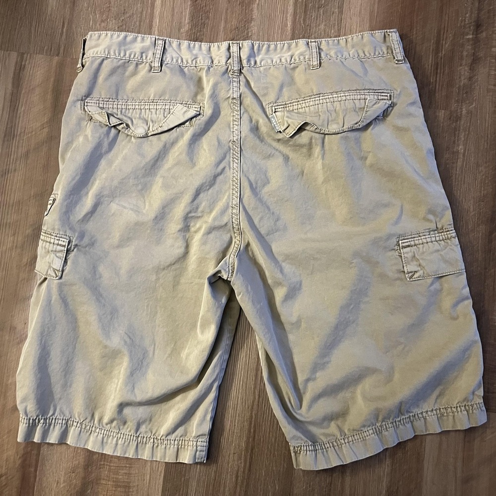 SilverTab Cargo Shorts Mens 38 Beige Cotton Canvas Relaxed Fit Pockets